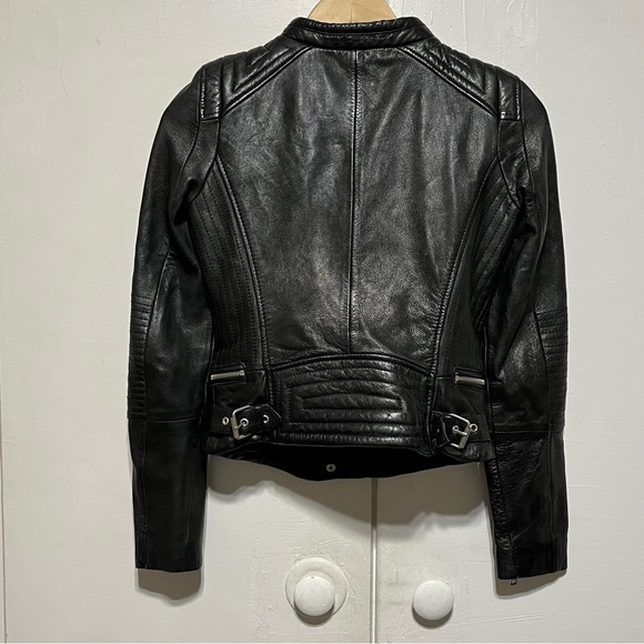 Zara Genuine Leather Moto Jacket ASO Kendall & Kylie Jenner, Size XS - Picture 9 of 16